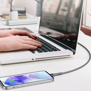 IVON CA92 2.4A Max USB to USB-C / Type-C Rubber Fast Charging Data Cable, Length: 1.5m (Black)