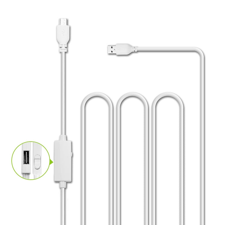 OTG-Y-03 USB 2.0 Male to Micro USB Male + USB Female OTG Charging Data Cable for Android Phones / Tablets with OTG Function, with Switch, Length: 1.1m(White)