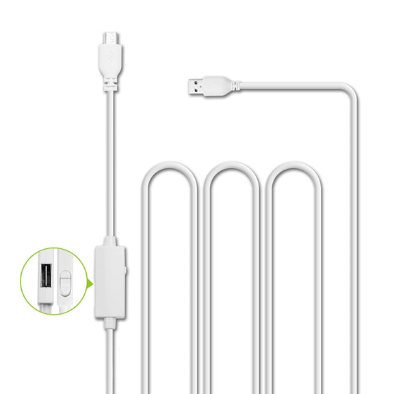 OTG-Y-03 USB 2.0 Male to Micro USB Male + USB Female OTG Charging Data Cable for Android Phones / Tablets with OTG Function, with Switch, Length: 1.1m(White)