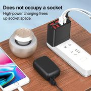 WLX-82 40W Max 8 Ports USB Charger Adapter, US Plug(Black)