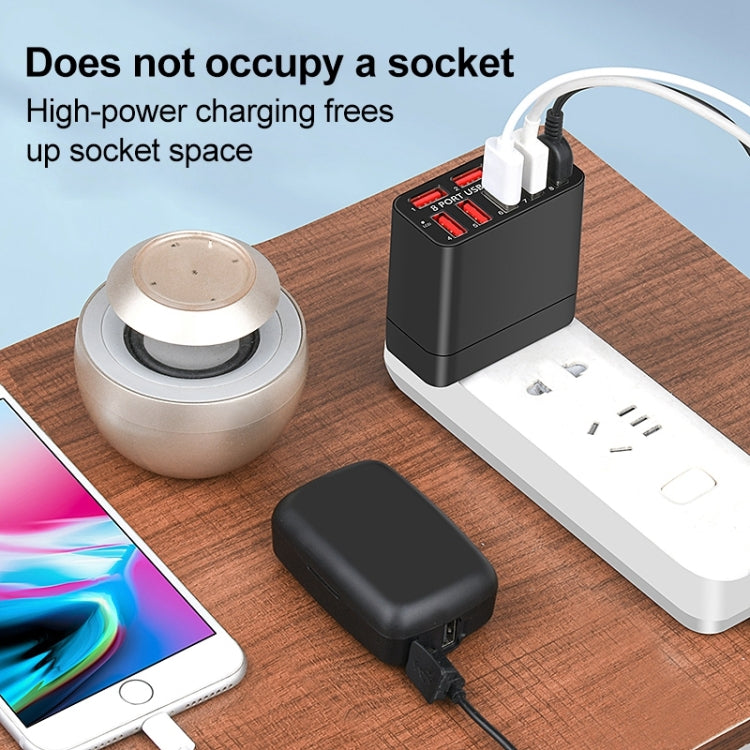 WLX-82 40W Max 8 Ports USB Charger Adapter, US Plug(Black)