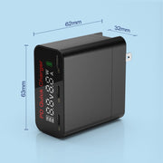 WLX-X8 65W Max 3 Ports USB-C / Type-C Quick Charger Adapter, US Plug (Black)