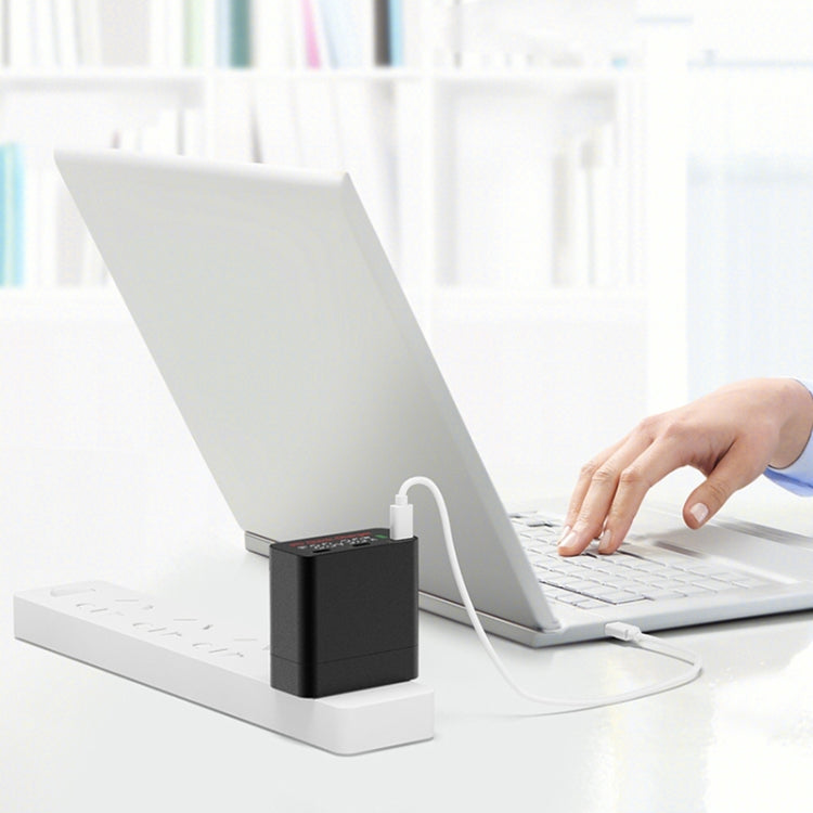 WLX-X8 65W Max 3 Ports USB-C / Type-C Quick Charger Adapter, US Plug (Black)