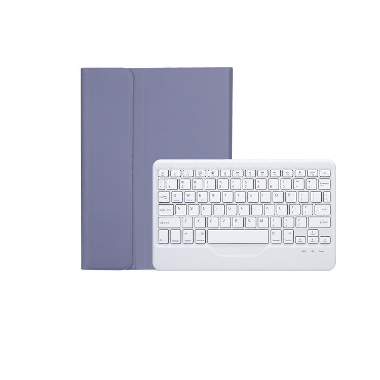 AM20-B Lambskin Texture Ultra-thin Bluetooth Keyboard Leather Tablet Case For Lenovo Xiaoxin Pad 2022 10.6 inch/Tab M10 Plus 10.6 3rd Gen 2022(Purple)