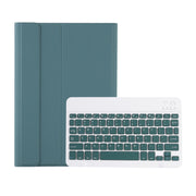For iPad 10th Gen 10.9 2022 A10B Lambskin Texture Ultra-thin Bluetooth Keyboard Leather Tablet Case with Pen Slot(Dark Green)