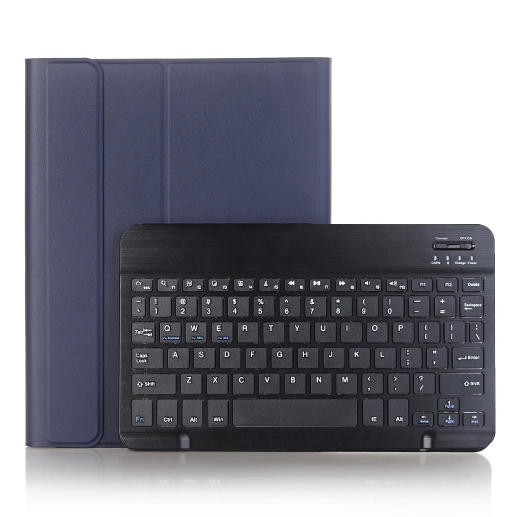 For iPad 10th Gen 10.9 2022 A10B Lambskin Texture Ultra-thin Bluetooth Keyboard Leather Tablet Case with Pen Slot(Dark Blue)