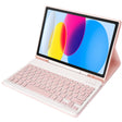 For iPad 10th Gen 10.9 2022 A10B Lambskin Texture Ultra-thin Bluetooth Keyboard Leather Tablet Case with Pen Slot(Pink) - Universal by PMC TechLife | Online Shopping South Africa | PMC TechLife