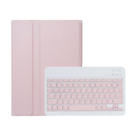 For iPad 10th Gen 10.9 2022 A10B Lambskin Texture Ultra-thin Bluetooth Keyboard Leather Tablet Case with Pen Slot(Pink)