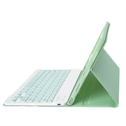 For iPad 10th Gen 10.9 2022 A10B Lambskin Texture Ultra-thin Bluetooth Keyboard Leather Tablet Case with Pen Slot(Green)