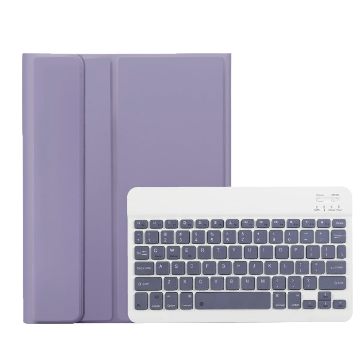 For iPad 11 2025 / 10th Gen 10.9 2022 A10B Lambskin Texture Ultra-thin Bluetooth Keyboard Leather Tablet Case with Pen Slot(Purple)