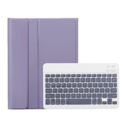For iPad 11 2025 / 10th Gen 10.9 2022 A10B Lambskin Texture Ultra-thin Bluetooth Keyboard Leather Tablet Case with Pen Slot(Purple)