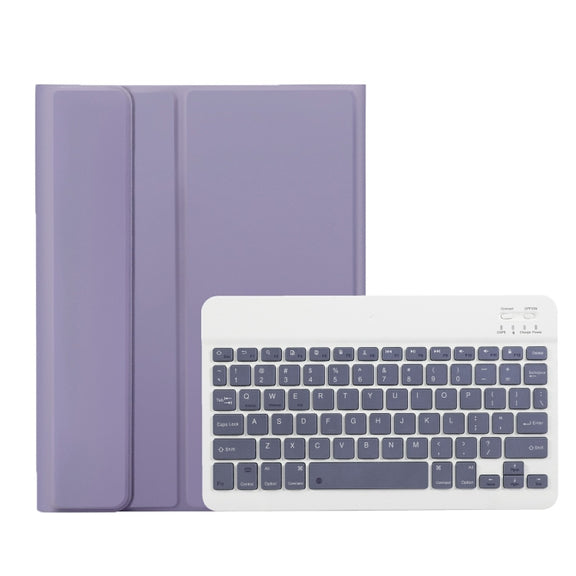 For iPad 11 2025 / 10th Gen 10.9 2022 A10B Lambskin Texture Ultra-thin Bluetooth Keyboard Leather Tablet Case with Pen Slot(Purple)