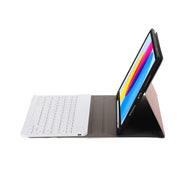 For iPad 10th Gen 10.9 2022 A10B Lambskin Texture Ultra-thin Bluetooth Keyboard Leather Tablet Case with Pen Slot(Rose Gold)
