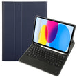 For iPad 10th Gen 10.9 2022 A10B-A Lambskin Texture Bluetooth Touch Keyboard Leather Tablet Case with Pen Slot(Dark Blue) - Universal by PMC TechLife | Online Shopping South Africa | PMC TechLife