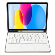 For iPad 11 2025 / 10th Gen 10.9 2022 A10B-A Lambskin Texture Bluetooth Touch Keyboard Leather Tablet Case with Pen Slot(Gold)
