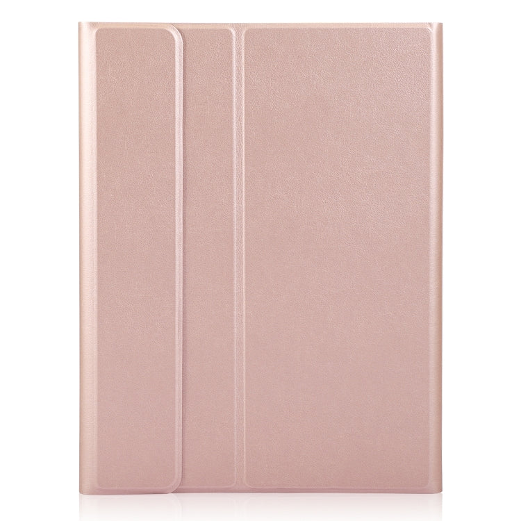 For iPad 11 2025 / 10th Gen 10.9 2022 A10B-A Lambskin Texture Bluetooth Touch Keyboard Leather Tablet Case with Pen Slot(Rose Gold)