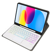 For iPad 11 2025 / 10th Gen 10.9 2022 A10B-AS Lambskin Texture Backlight Bluetooth Touch Keyboard Leather Tablet Case with Pen Slot(Rose Gold)