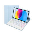 For iPad 11 2025 / 10th Gen 10.9 2022 A10B-AS Lambskin Texture Backlight Bluetooth Touch Keyboard Leather Tablet Case with Pen Slot (Baby Blue) - Universal by PMC TechLife | Online Shopping South Africa | PMC TechLife | Buy Now Pay Later Mobicred