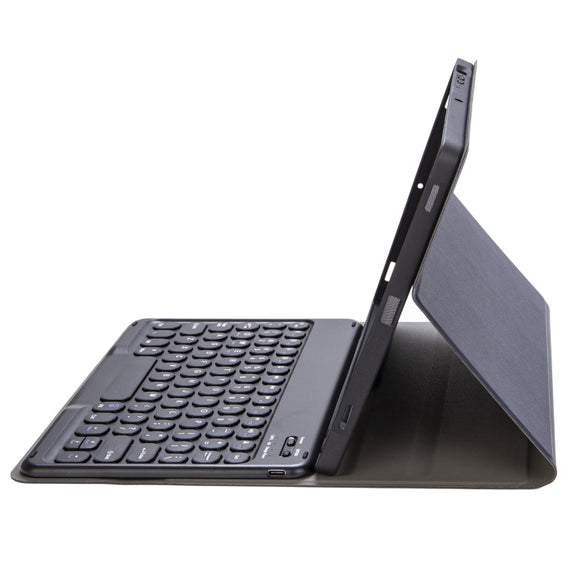 For iPad 10th Gen 10.9 2022 YA10B Lambskin Texture Bluetooth Keyboard Leather Tablet Case with Pen Slot(Dark Blue)