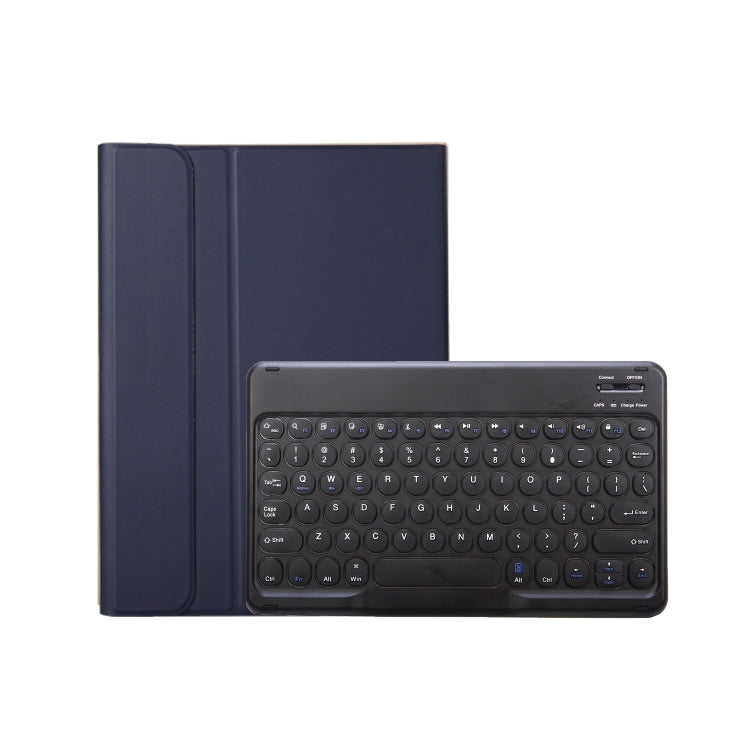 For iPad 10th Gen 10.9 2022 YA10B Lambskin Texture Bluetooth Keyboard Leather Tablet Case with Pen Slot(Dark Blue)