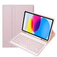 For iPad 10th Gen 10.9 2022 YA10B Lambskin Texture Bluetooth Keyboard Leather Tablet Case with Pen Slot (Pink) - Universal by PMC TechLife | Online Shopping South Africa | PMC TechLife