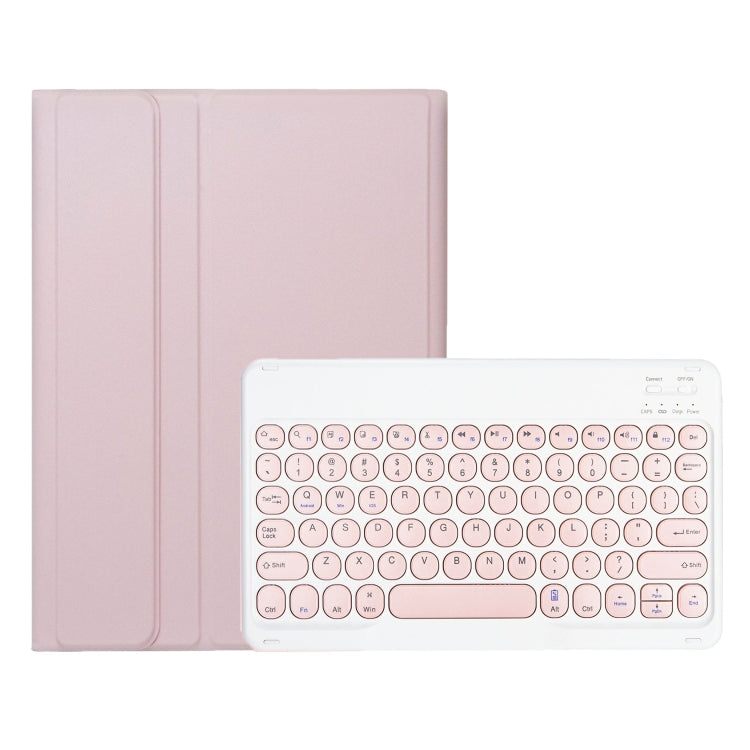 For iPad 10th Gen 10.9 2022 YA10B Lambskin Texture Bluetooth Keyboard Leather Tablet Case with Pen Slot (Pink)