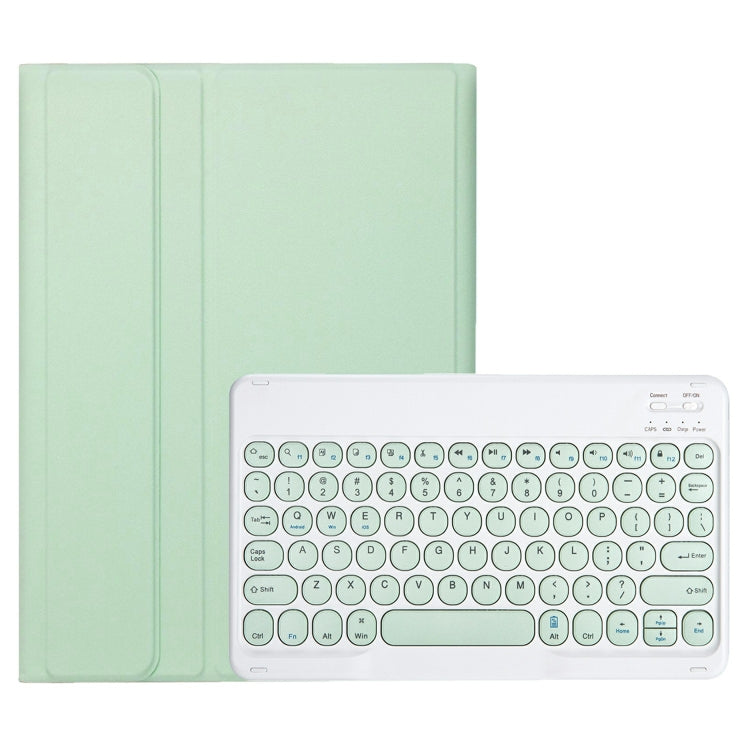 For iPad 10th Gen 10.9 2022 YA10B Lambskin Texture Bluetooth Keyboard Leather Tablet Case with Pen Slot (Green)