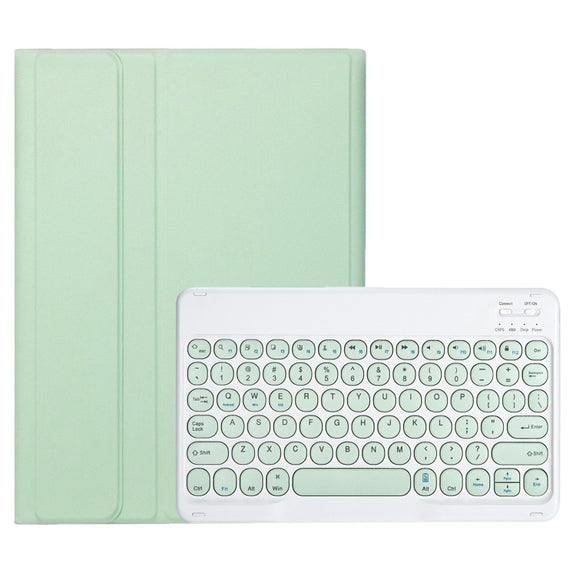 For iPad 10th Gen 10.9 2022 YA10B Lambskin Texture Bluetooth Keyboard Leather Tablet Case with Pen Slot (Green)