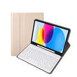 For iPad 11 2025 / 10th Gen 10.9 2022 YA10B Lambskin Texture Bluetooth Keyboard Leather Tablet Case with Pen Slot(Gold) - Universal by PMC TechLife | Online Shopping South Africa | PMC TechLife | Buy Now Pay Later Mobicred