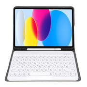 For iPad 11 2025 / 10th Gen 10.9 2022 YA10B Lambskin Texture Bluetooth Keyboard Leather Tablet Case with Pen Slot(Gold)