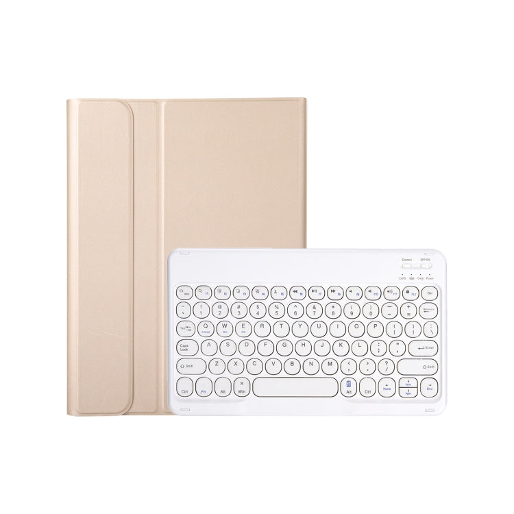 For iPad 11 2025 / 10th Gen 10.9 2022 YA10B Lambskin Texture Bluetooth Keyboard Leather Tablet Case with Pen Slot(Gold)