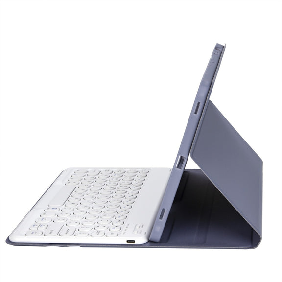 For iPad 10th Gen 10.9 2022 YA10B Lambskin Texture Bluetooth Keyboard Leather Tablet Case with Pen Slot (Purple)