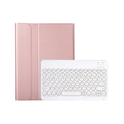 For iPad 10th Gen 10.9 2022 YA10B Lambskin Texture Bluetooth Keyboard Leather Tablet Case with Pen Slot(Rose Gold)