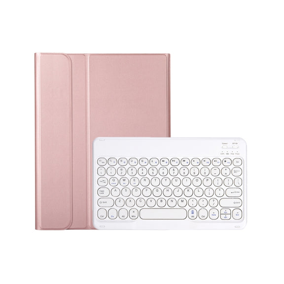For iPad 10th Gen 10.9 2022 YA10B Lambskin Texture Bluetooth Keyboard Leather Tablet Case with Pen Slot(Rose Gold)