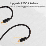 ZS0027 3.5mm to A2DC Headphone Audio Cable for Audio-technica ATH-LS50 E40 E70 CKR100 CKS1100(Brown)