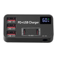 988B 5 in 1 DC 24V Dual USB-C/Type-C+3 USB Ports Multifunctional Digital Display Fast Charger - Multifunction Charger by PMC TechLife | Online Shopping South Africa | PMC TechLife | Buy Now Pay Later Mobicred