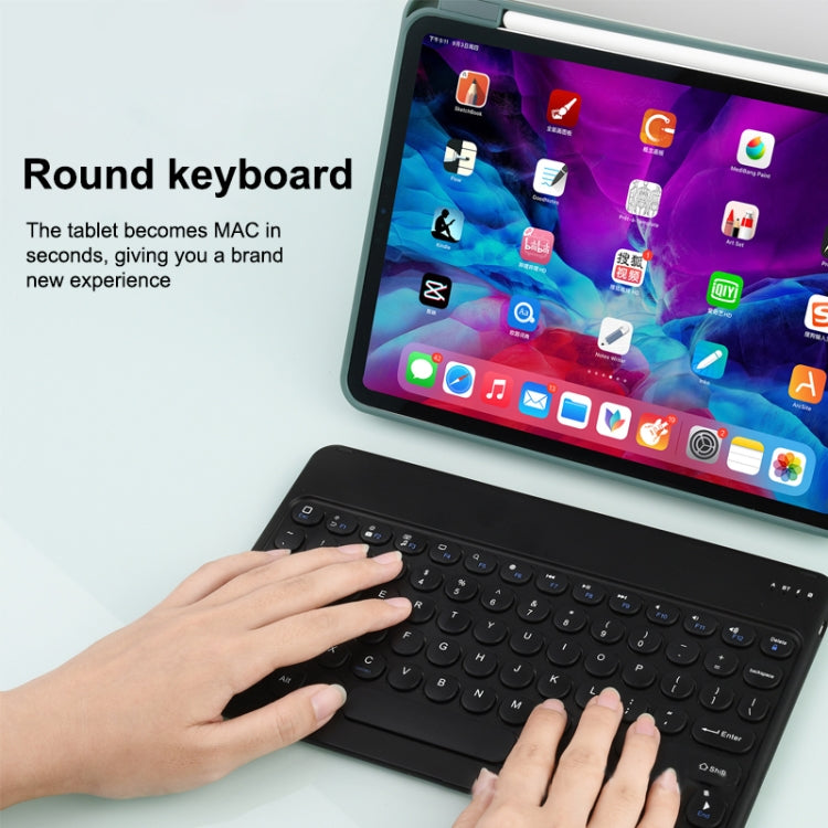 X3 10 inch Universal Tablet Round Keycap Wireless Bluetooth Keyboard (Green)