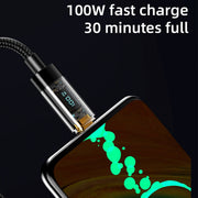 Mutural Li-CC006 1.2m 100W Transparent Digital Display USB-C / Type-C to Type-C Charging Data Cable