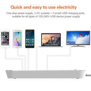 LDNIO SC3301 3 x USB Ports Travel Home Office Socket, Cable Length: 1.6m, EU Plug