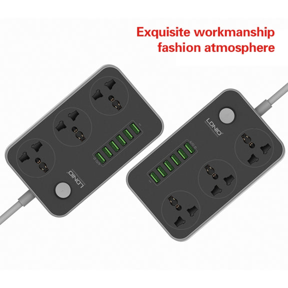LDNIO SC3604 6 x USB Ports Multi-function Travel Home Office Socket, Cable Length: 2m, EU Plug