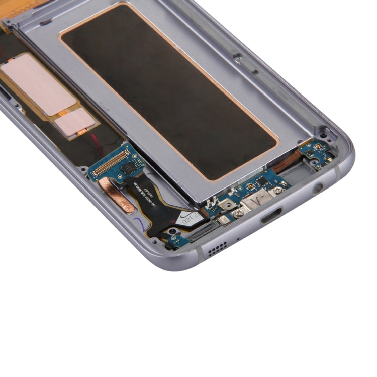 Original LCD Screen and Digitizer Full Assembly with Frame & Charging Port Board & Volume Button & Power Button for Galaxy S7 Edge / G9350(Black)
