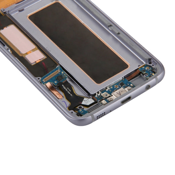 Original LCD Screen and Digitizer Full Assembly with Frame & Charging Port Board & Volume Button & Power Button for Galaxy S7 Edge / G9350(Black)