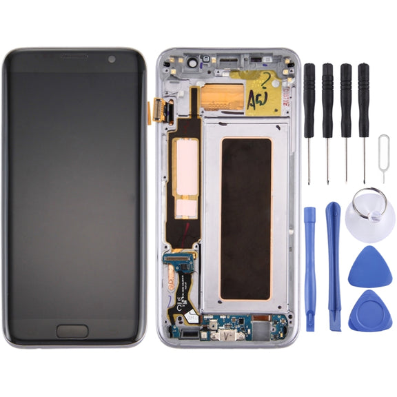 Original LCD Screen and Digitizer Full Assembly with Frame & Charging Port Board & Volume Button & Power Button For Galaxy S7 Edge / G935F(Black)