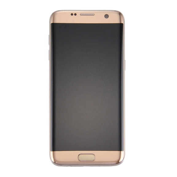 Original LCD Screen and Digitizer Full Assembly with Frame & Charging Port Board & Volume Button & Power Button For Galaxy S7 Edge / G935F(Gold)