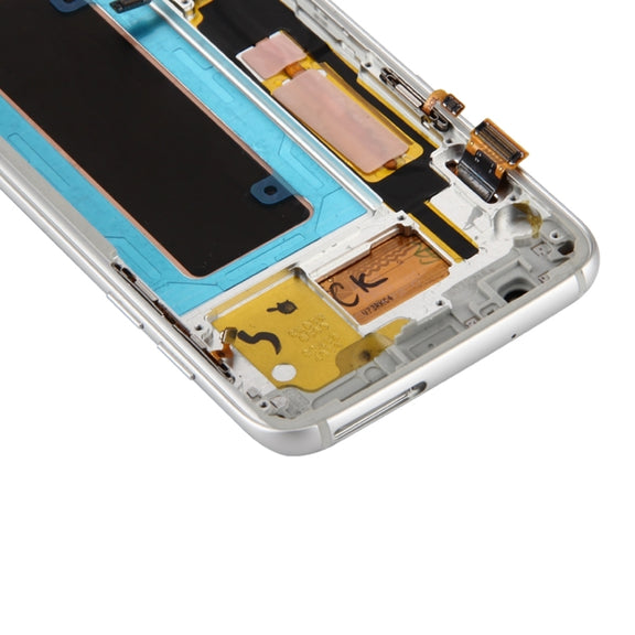 Original LCD Screen and Digitizer Full Assembly with Frame & Charging Port Board & Volume Button & Power Button For Galaxy S7 Edge / G935F(Silver)