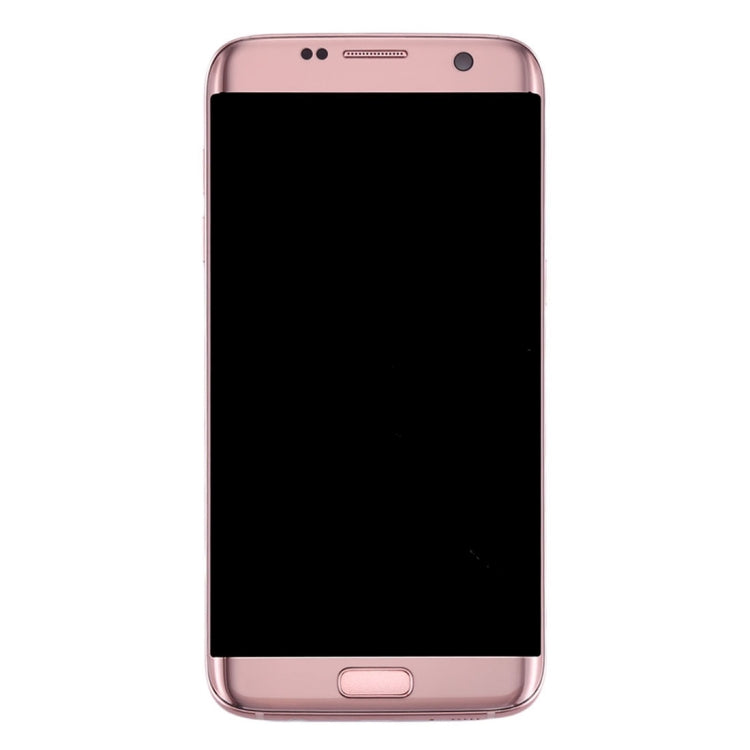 Original LCD Screen and Digitizer Full Assembly with Frame & Charging Port Board & Volume Button & Power Button for Galaxy S7 Edge / G935A(Pink)