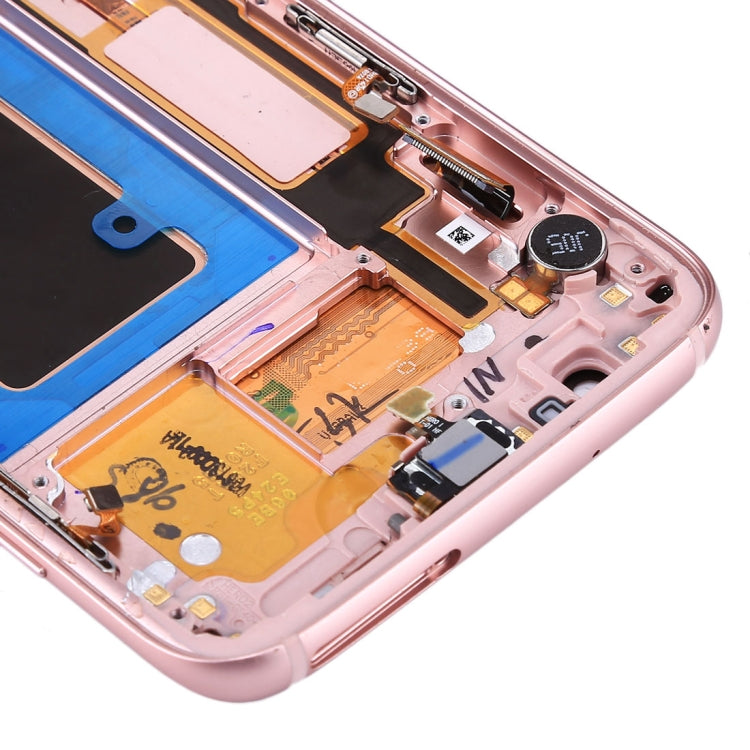 Original LCD Screen and Digitizer Full Assembly with Frame & Charging Port Board & Volume Button & Power Button for Galaxy S7 Edge / G935A(Pink)