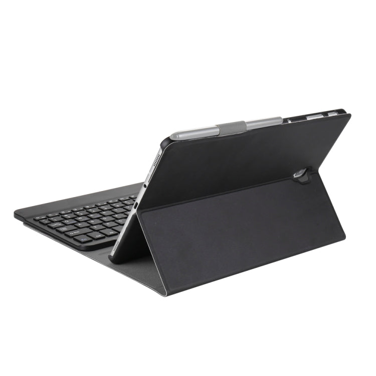A590 Ultra-thin Detachable Magnetic Bluetooth Keyboard Leather Tablet Case for Galaxy Tab A 10.5 T590 / T595, with Holder(Black)
