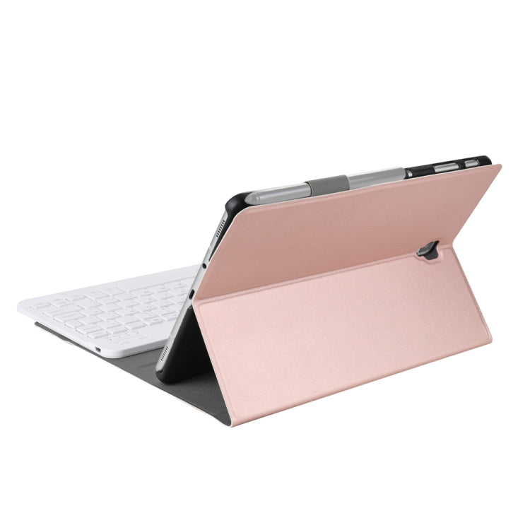 A590 Ultra-thin Detachable Magnetic Bluetooth Keyboard Leather Tablet Case for Galaxy Tab A 10.5 T590 / T595, with Holder(Rose Gold)