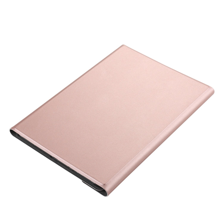 A590 Ultra-thin Detachable Magnetic Bluetooth Keyboard Leather Tablet Case for Galaxy Tab A 10.5 T590 / T595, with Holder(Rose Gold)